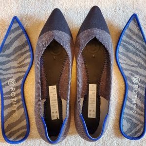 Rothy's Size 9 Midnight Metallic Captoe